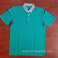 Denim Collar and Cuff Men's Fashion Polo Shirts